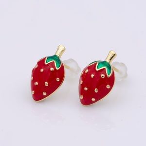 Red Strawberry Stud Earrings